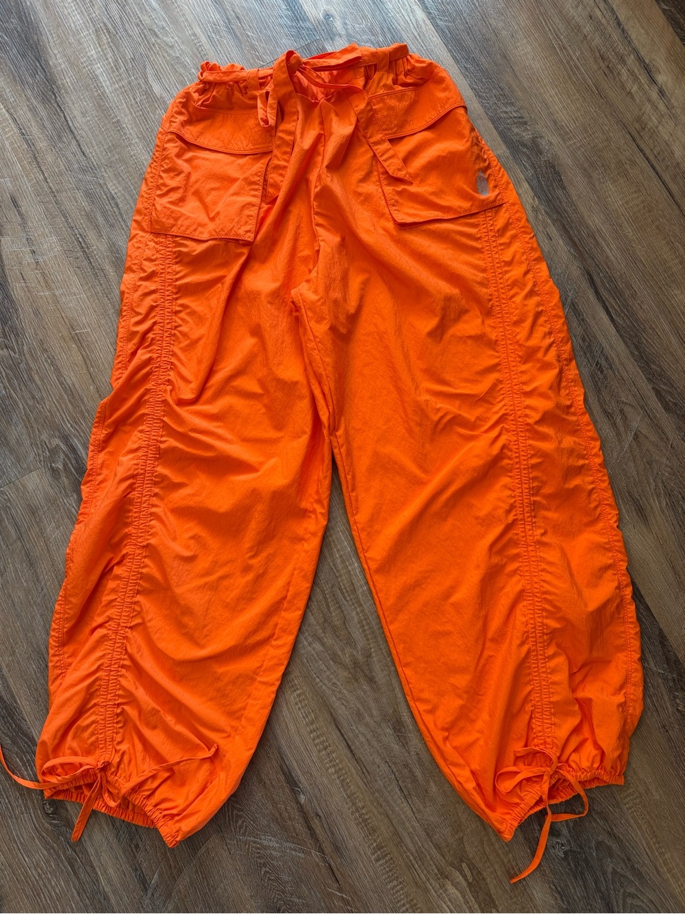 Bright Orange Cargo Jogger Pants